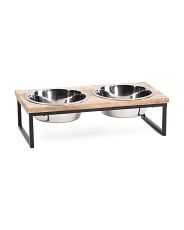 Contemporary Wooden Pet Feeder | TJ Maxx