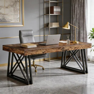 Vintage Executive Desk (Not Include Stools) | Wayfair North America