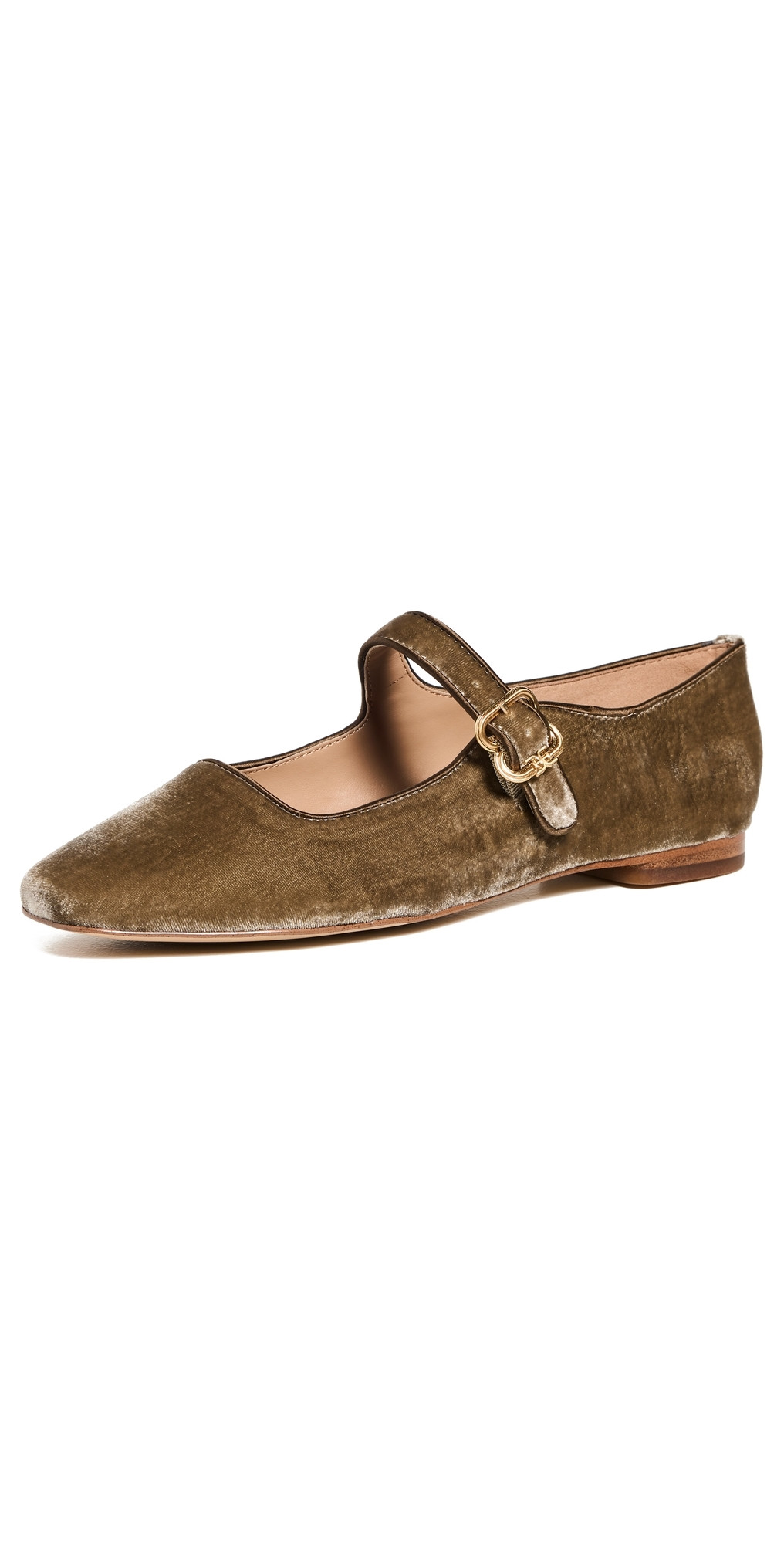 Sam Edelman Michaela Velvet Ballet Flats Dark Sage 5 | Shopbop