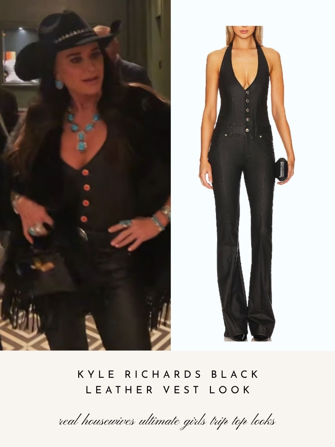 Kyle Richard’s Black Leather Vest Look