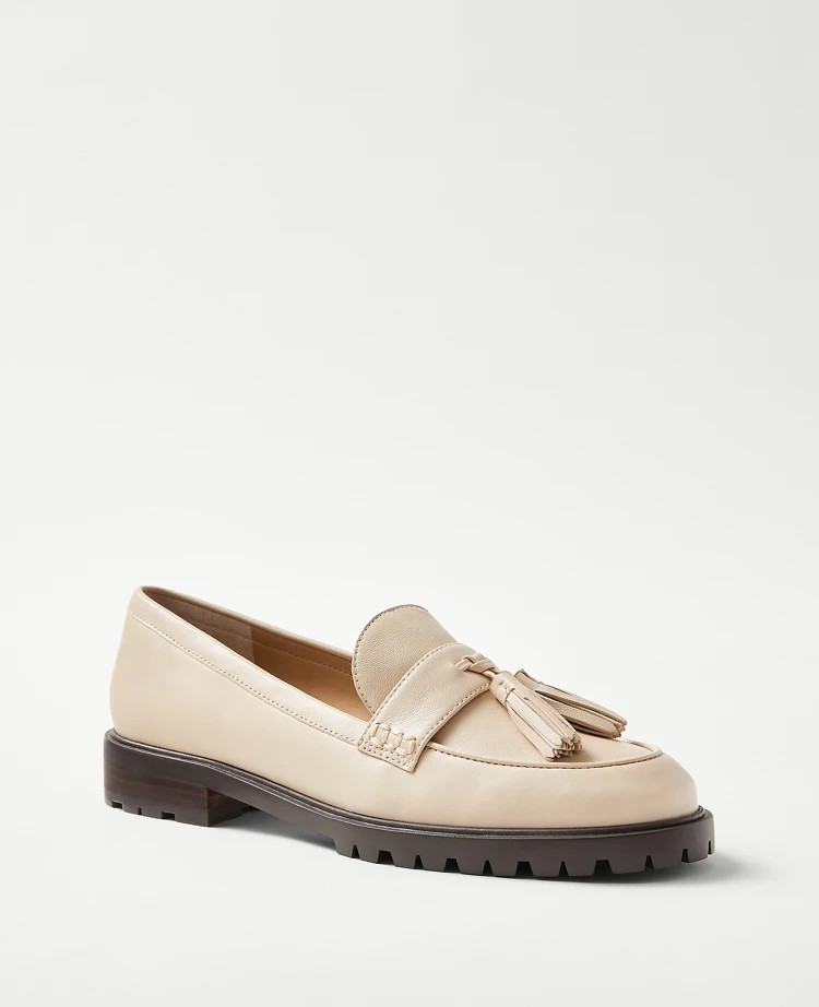 Lug Sole Leather Tassel Loafers | Ann Taylor (US)