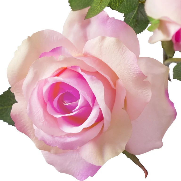 29.5-inch Artificial Silk Pink Rose 3 Heads Long Spray, for Indoor Use, by Mainstays | Walmart (US)
