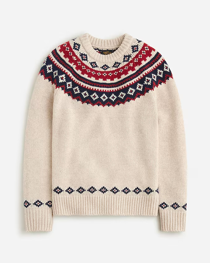 Cashmere sweater with Fair Isle yoke | J. Crew US