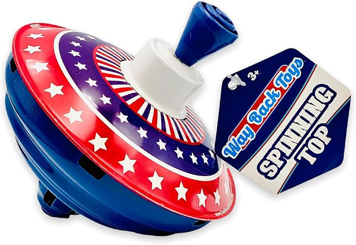 Way Back Toys Spinning Top, Novelty Easy to Spin Toy with Hand Spinner Gyro, Colorful Red White a... | Amazon (US)