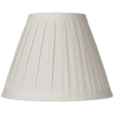 Springcrest Jody Off-White Linen Box Pleat Lamp Shade 7x14x11 (Spider) | Lamps Plus