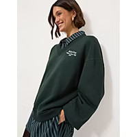 Bottle Green V Neck Stripe 2 in 1 Sweatshirt and Shirt | George at ASDA