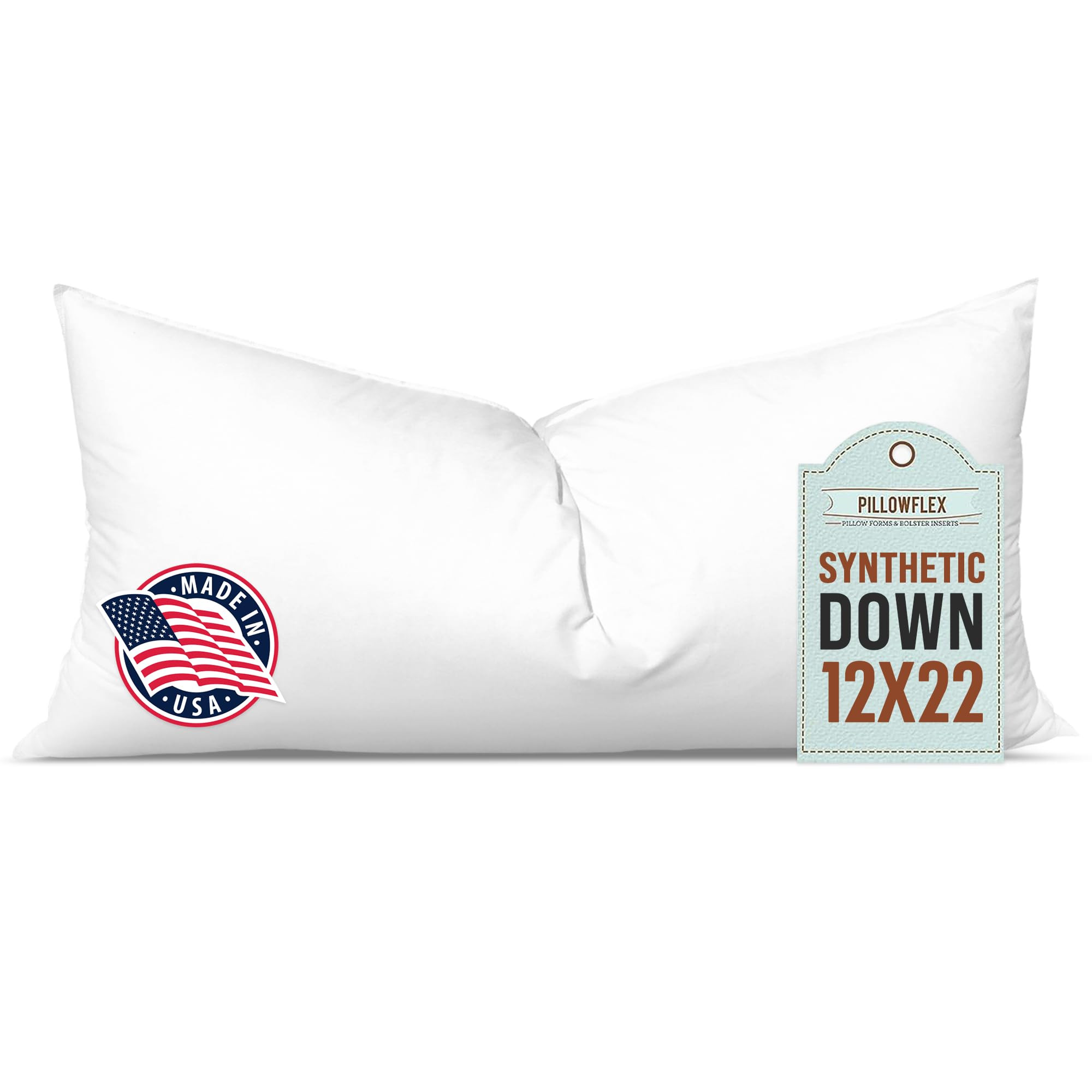 Pillowflex Synthetic Down Pillow Insert - 12x22 Down Alternative Pillow, Ultra Soft, Small Rectan... | Amazon (US)
