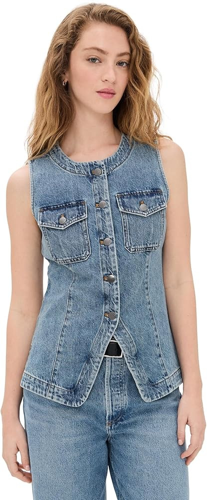 Madewell Women's Denim High Crew Neck Vest | Amazon (US)