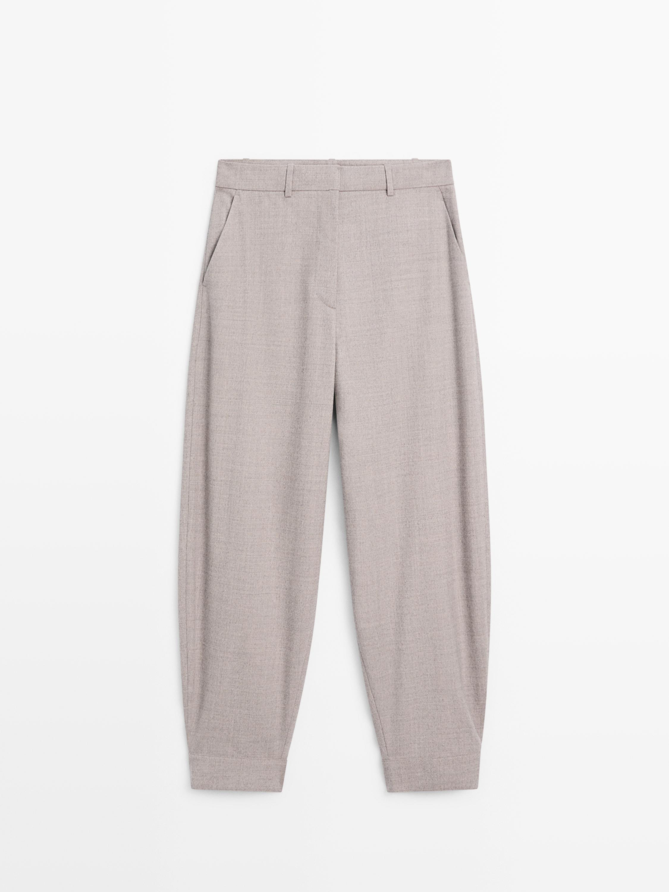 Sarouel trousers with buckle detail | Massimo Dutti UK