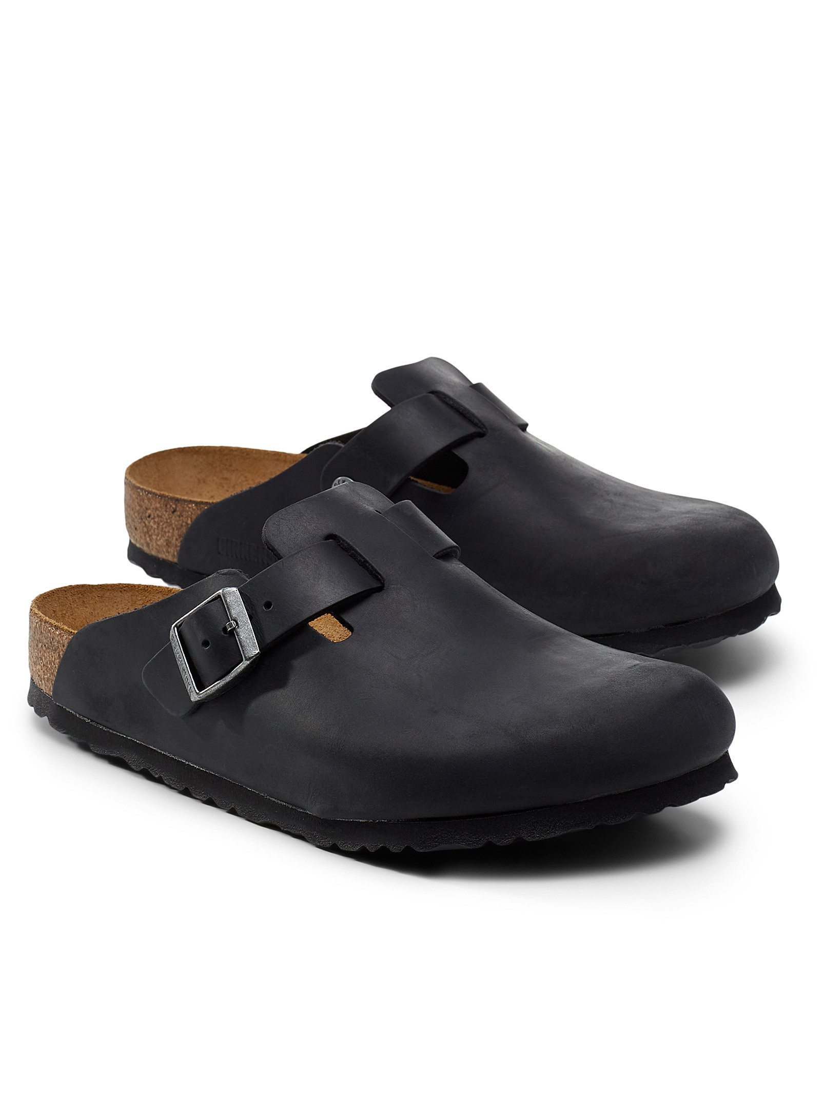 Birkenstock - Boston black oiled leather mules Men (Men, Black, 44) | Simons