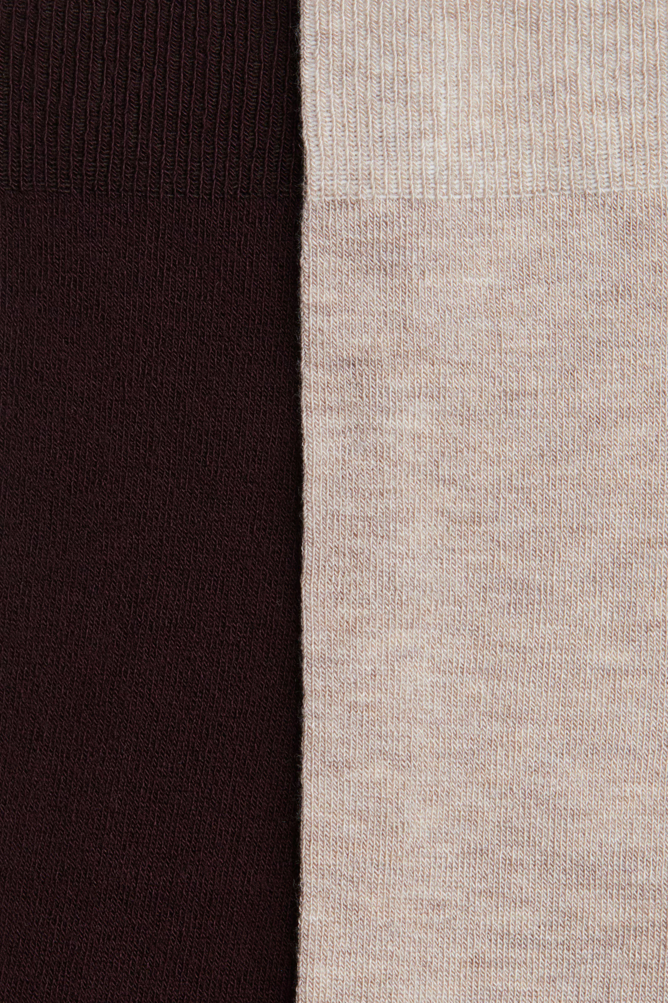 2-pack Knee Socks - Light beige melange/dark brown - Ladies | H&M US | H&M (US + CA)