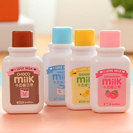 4PCS Milk Bottle Style Correction Tape (Random Color) | Amazon (US)