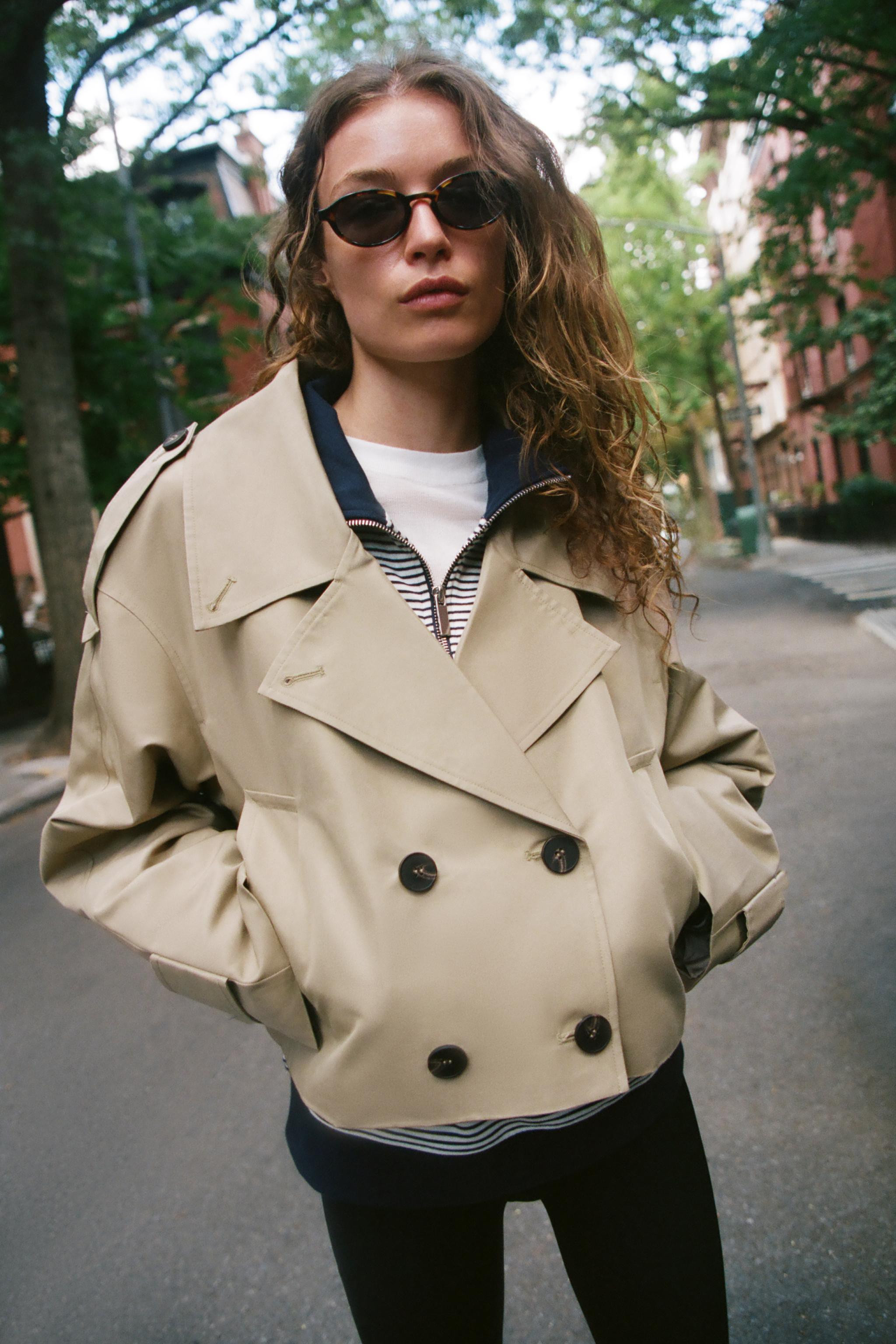 SHORT DOUBLE-BREASTED TRENCH JACKET | Zara US