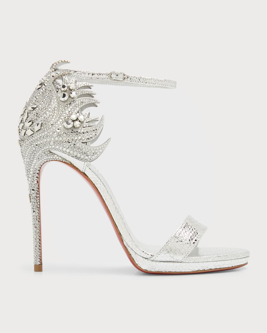 Loubi Vega Crystal-Embellished Stiletto Sandals | Neiman Marcus