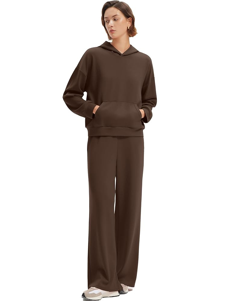 SUUKSESS Women 2 Piece Sets 2025 Oversized Hoodie Sweatshirt Wide Leg Sweatpants | Amazon (US)
