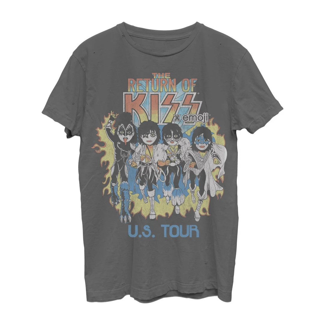 KISS X EMOJI- The Return Ultra -Unisex Vintage Tee (KSE0034J1029) gene simmons, hard rock, made f... | Etsy (US)