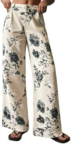 Cicy Bell Womens Floral Baggy Wide Leg Jeans High Waisted Denim Pants | Boho Print,Soft Breathabl... | Amazon (US)