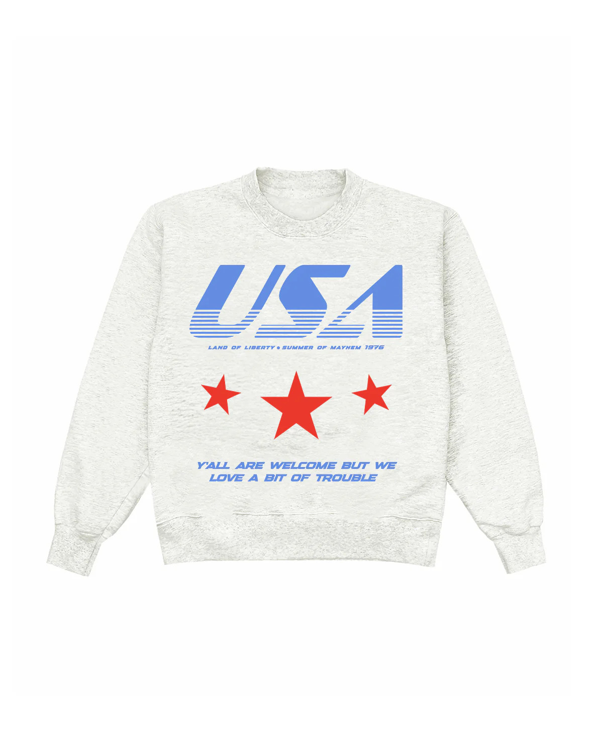 We Love A Little Bit Of Trouble Heather Crewneck | Shop Kristin Jones