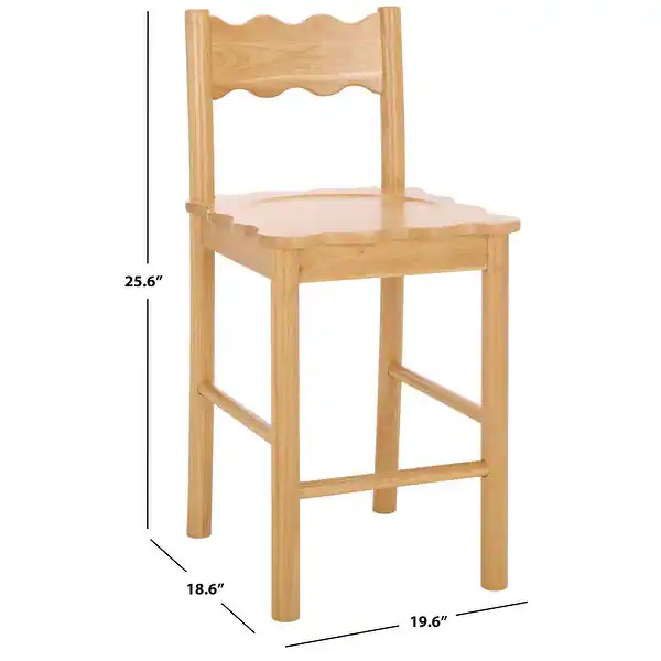 SAFAVIEH Home Nolly Scallop Counter Chair - 20" W x 19" D x 26" H - Natural | Bed Bath & Beyond