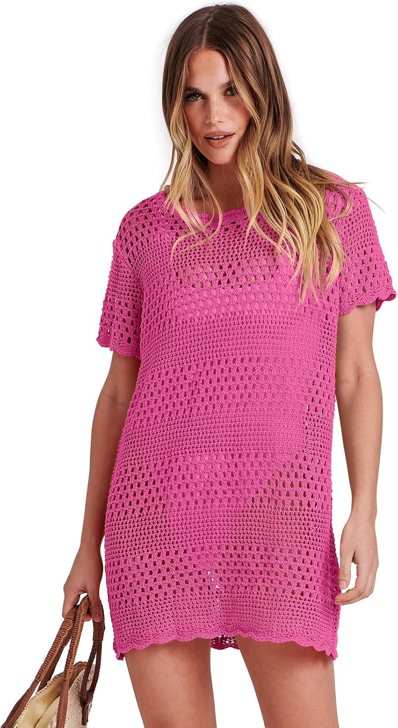 Caracilia Women Swimsuit Coverup Crochet Bathing Suit Cover Ups for Swimwear Swim 2023 Summer Bik... | Amazon (US)