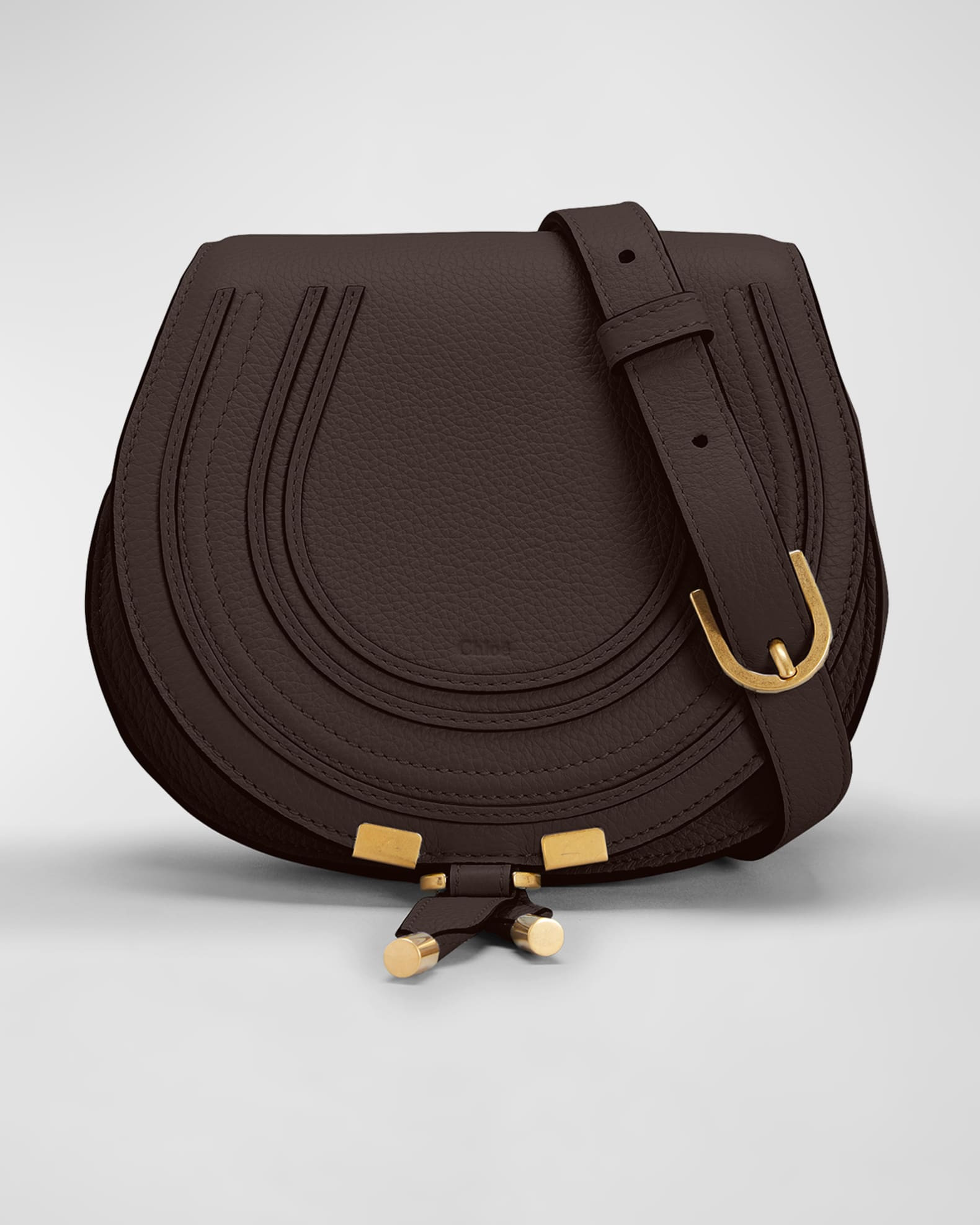 Chloe Marcie Mini Whipstitch Saddle Crossbody Bag | Neiman Marcus