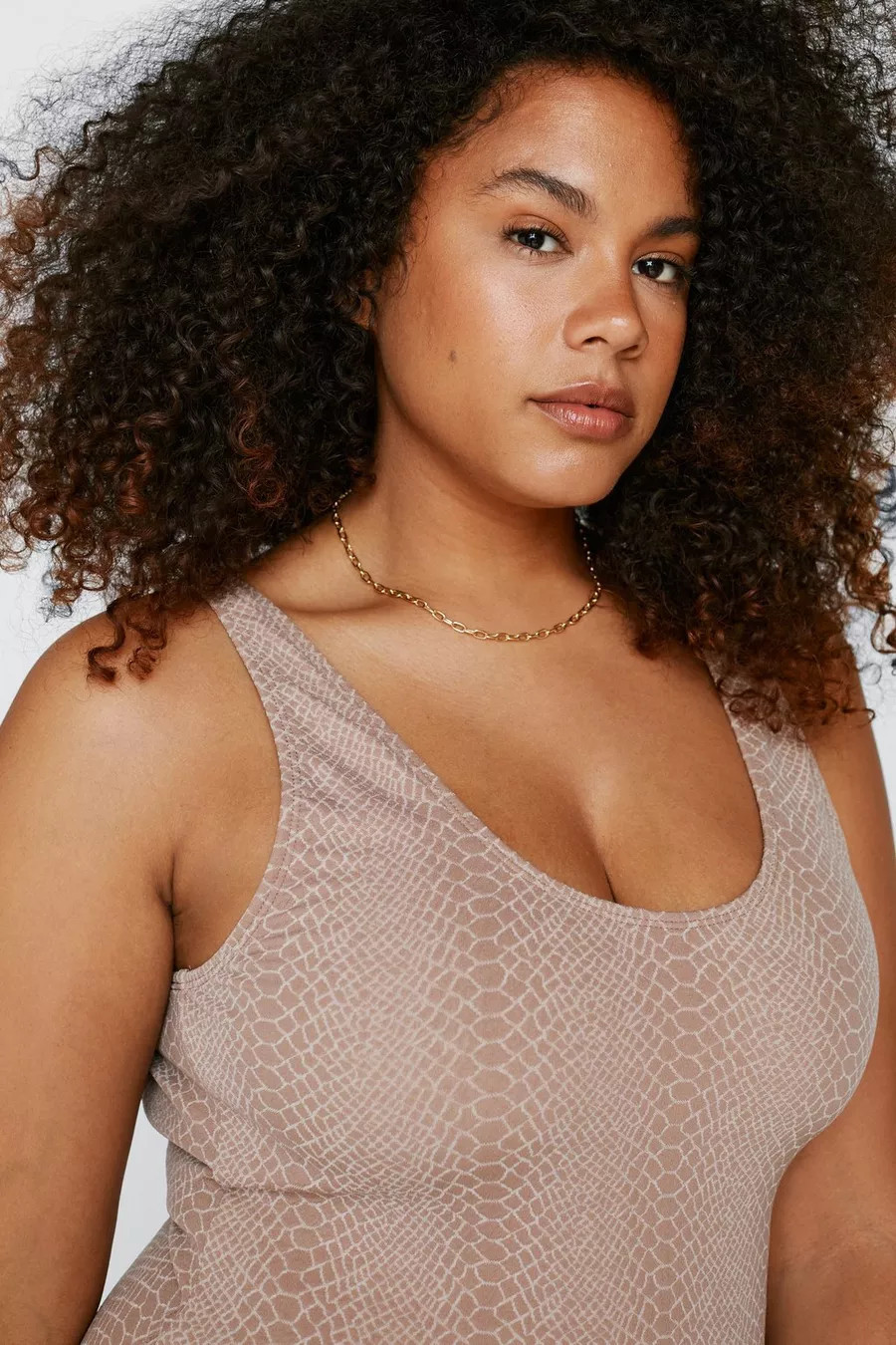 Plus Size Textured Snake Scoop Swimsuit | Nasty Gal (US)