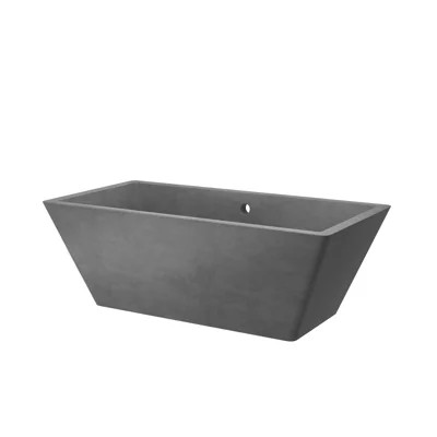 Mendocino NativeStone Concrete 66" x 34" Freestanding Soaking Bathtub | Wayfair North America