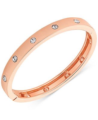 Rose Gold-Tone Hinge Bracelet with Clear Stones | Macys (US)