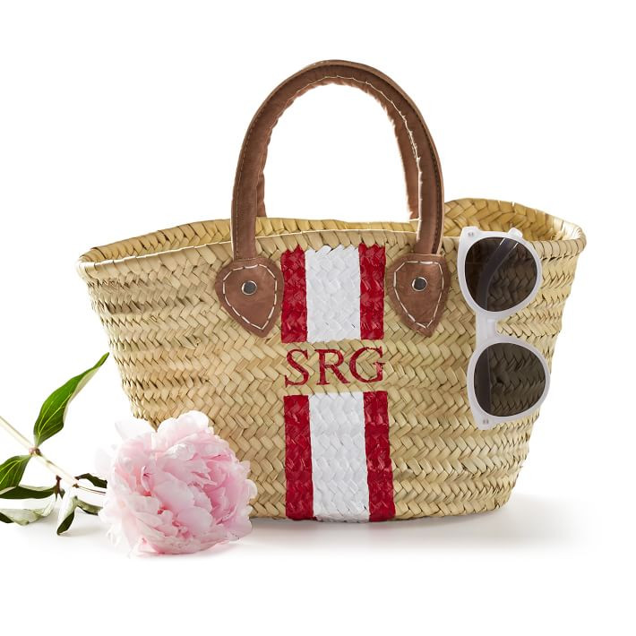 Hand-Painted Straw Beach Bag | Mark and Graham