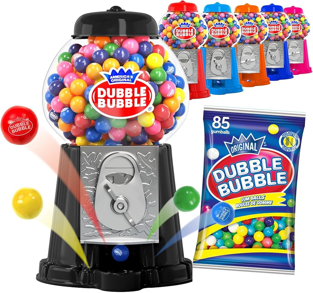 Gumball Machine Halloween Candy - for Kids 8.5" - Coin Operated Toy Bank - Dubble Bubble Gum Mach... | Amazon (US)