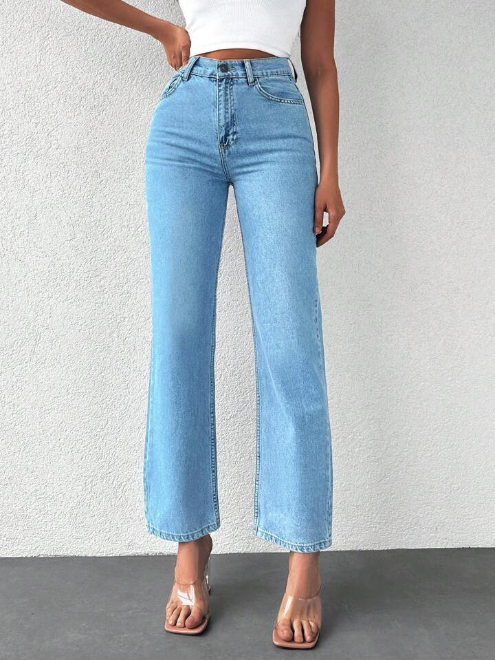 Cottnline Stevige Straight leg jeans | SHEIN