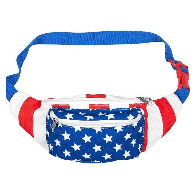 Juvale Fanny Pack Red White and Blue American Flag Bag for Running Accessories, Daily Use, 15 x 5... | Target