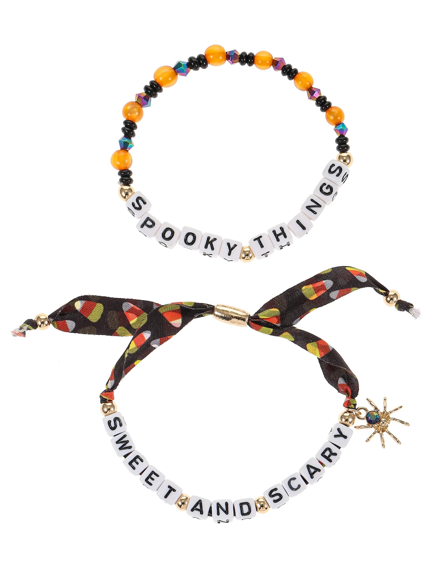 Way to Celebrate Halloween Stretch "Spooky Things" Bracelet Set, 2 Pieces - Walmart.com | Walmart (US)