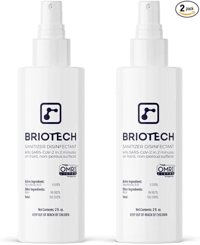 BRIOTECH Sanitizer Disinfectant Hypochlorous Spray, Kill 99.99% of Viruses & Bacteria, Control Mo... | Amazon (US)