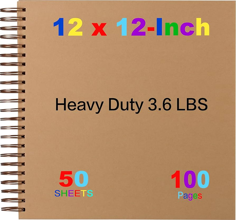 12x12 Large Scrapbook 3.6 LBS Heavy Duty Scrapbook Album | Scrapbook Photo Album | Kraft Hardcove... | Amazon (US)