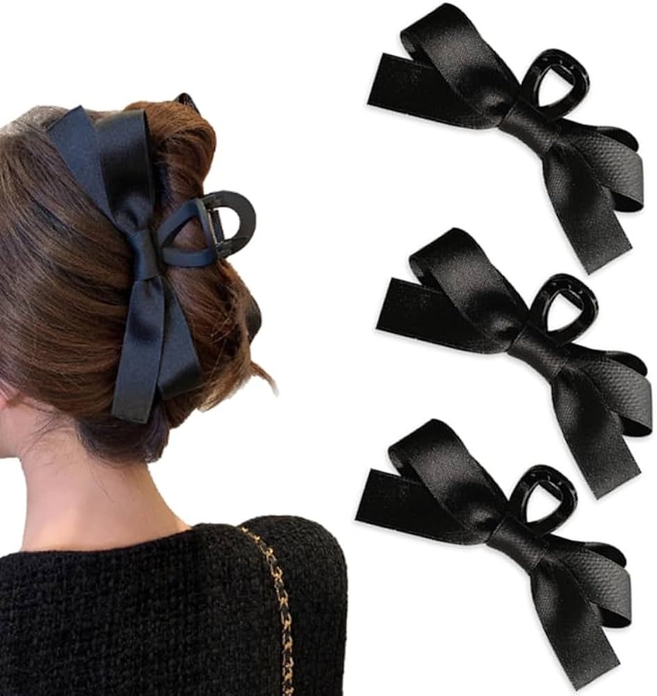 3PCS Bow Hair Claw Clip For Women,Cute Claw Hair Clips Medium For Girls,Nonslip Barrettes For Wom... | Amazon (US)