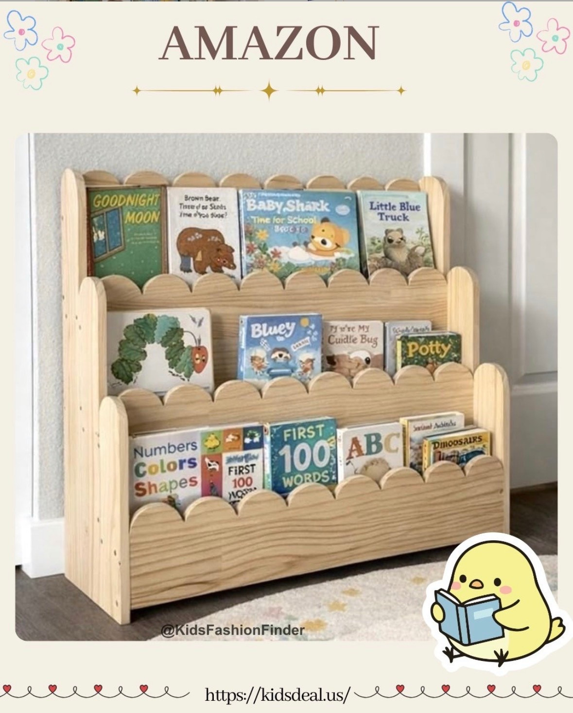 📚✨ The cutest Montessori bookshelf EVER!

This 3-tier scalloped bookshelf is both beautiful and functional 💛
The charming scalloped edges add the sweetest touch to any playroom or nursery 🌟

✔️ Kid-friendly height for little hands 🙌
✔️ Perfect for displaying books, toys & decor
✔️ Clean, aesthetic look moms will LOVE 😍

Cute + practical = total win 🫶

#MontessoriHome #KidsBookshelf #PlayroomDecor #NurseryInspo #KidsRoom #MomFinds #BookLovers #ToyOrganization #AmazonFinds #HomeStyle 📚💛

#LTKHome #LTKstorytime #LTKKids
