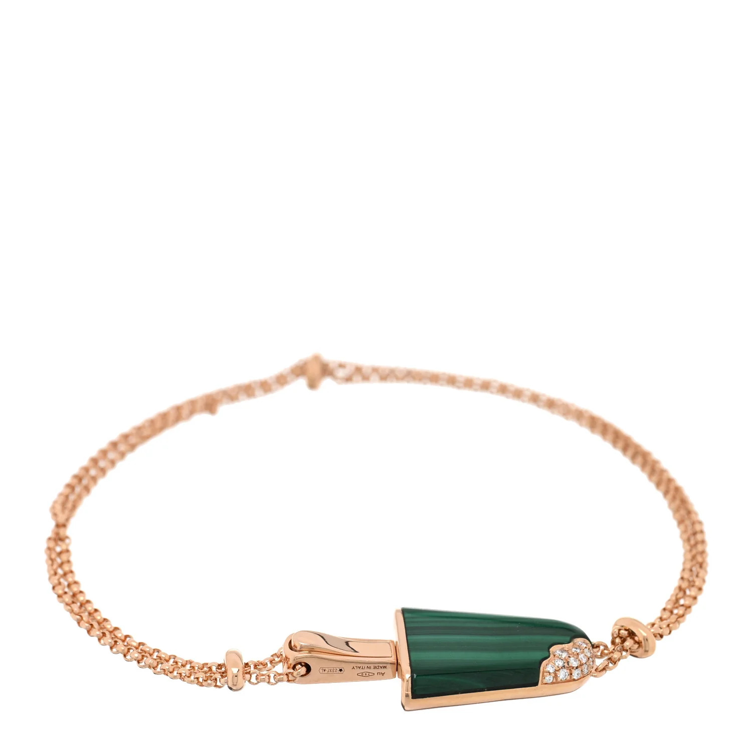 Bulgari 18K Rose Gold Diamond Malachite Gelati Bracelet 1758991 | FASHIONPHILE (US)