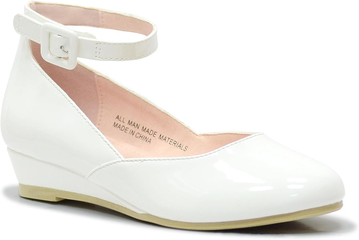 FLYFUPPY Girls Dress Shoes Mary Jane Shoes for Girls Low Heel with Ankle Strap Dress Shoes for Sc... | Amazon (US)