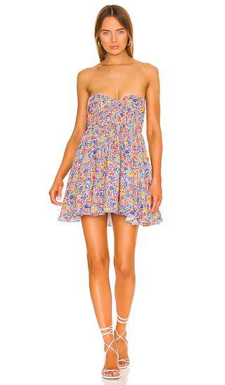 Sasha Strapless Mini Dress in Blue | Revolve Clothing (Global)