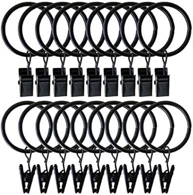 Topspeeder 18 Pack Rings Curtain Clips with Rings Rustproof Drapery Rings on Rod Strong Metal Dec... | Amazon (US)