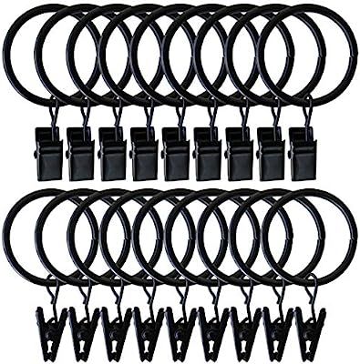Topspeeder 18 Pack Rings Curtain Clips with Rings Rustproof Drapery Rings on Rod Strong Metal Dec... | Amazon (US)