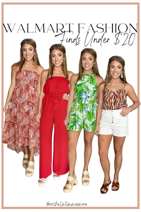 Sharing some of my favorite Walmart fashion summer finds under $20 today! Love how cute these pieces and they all give much more expensive vibes 🙂 dress, jumpsuit, romper, tops and more! All perfect for summer. 

Walmart Fashion. Walmart Finds. LTK under 50. Affordable Fashion. 