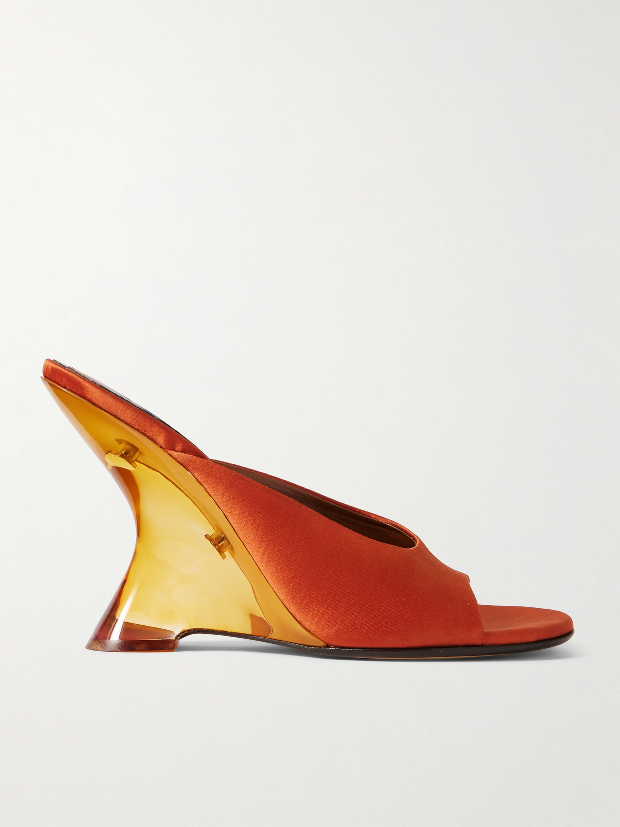 Dries Van Noten - Satin Wedge Sandals - Orange | NET-A-PORTER (US)
