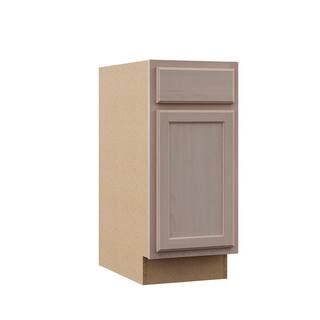 Hampton Bay 15 in. W x 24 in. D x 34.5 in. H Assembled Base Kitchen Cabinet in Unfinished with Re... | The Home Depot