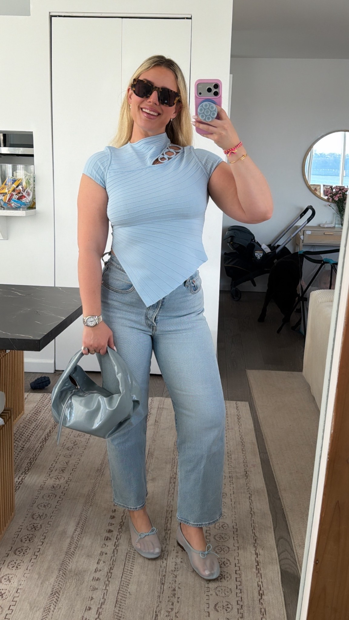 My fave new top and my absolute fave jeans :). Order true to size in all. 

#LTKSeasonal #LTKOver40 #LTKmomlife