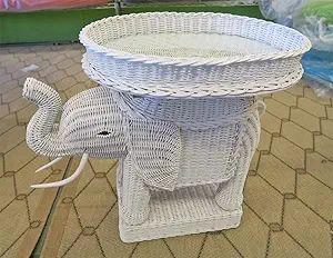 Wicker Elephant Table with Glass Top | Amazon (US)