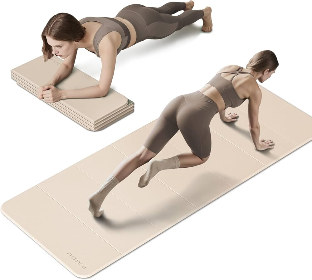 Foldable Fitness Yoga Mat | 2/5" (10MM) Extra Thick | SGS Certified Non-Slip TPE | 75x26" Extra L... | Amazon (US)