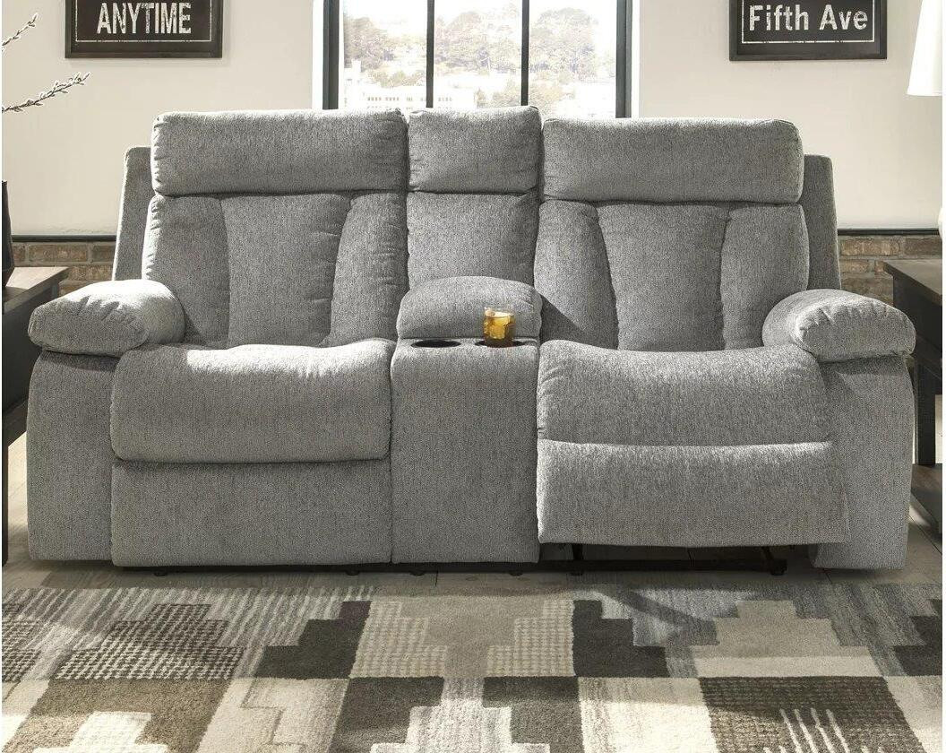 Mitchiner Double Reclining Loveseat In Fog | 1stopbedrooms