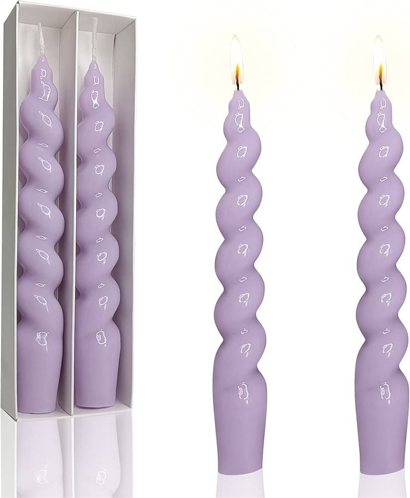 Gedengni Spiral Taper Dinner Candles Conical Stick Candles H 19 cm for Holiday Wedding Party,Purp... | Amazon (US)